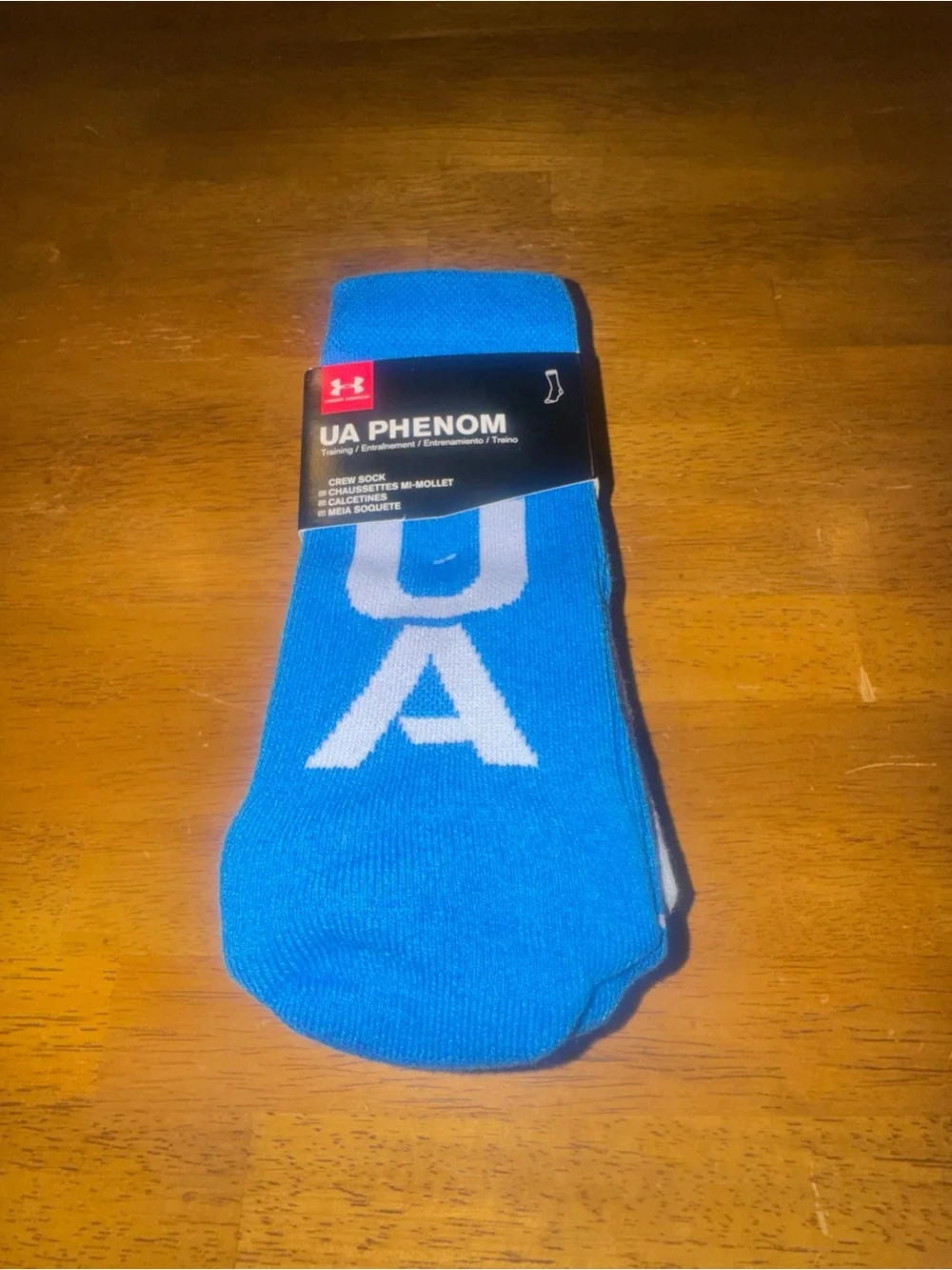 Under Armour Phenom 3 Pair Crew Socks Large Blue Gray Men’s New With Tags